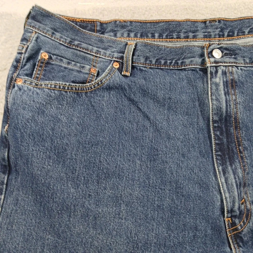 Levi's 550 Relaxed Fit Tapered Leg Jeans Mens 50x32‎ Dark Wash Blue Denim EUC